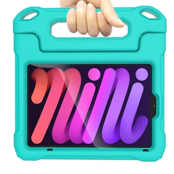 A ADENK Teal Tablet Case with Handle Built in Screen Protector - Picture 2 of 8